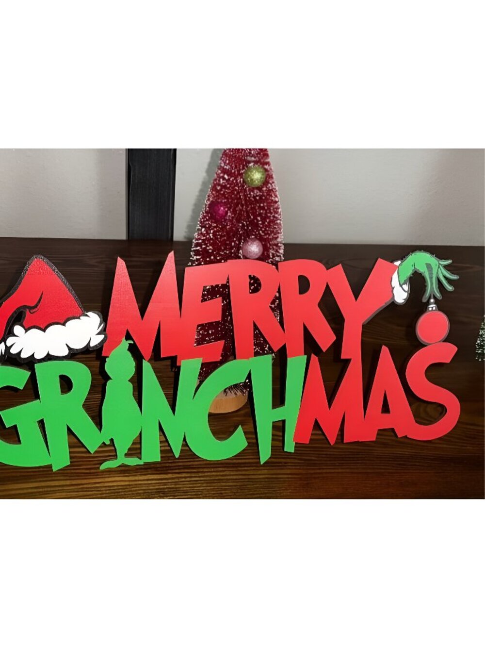Christmas Decorations Merry Greenchmas Wooden Door Hanging Sign Merry Christmas